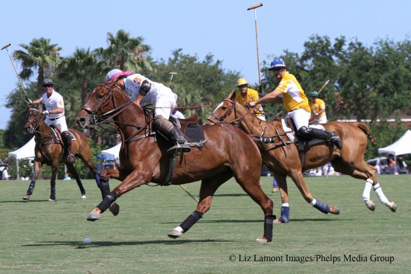 Caroline Anier playing in the 6th Annual Gay Polo Tournament at International Polo Club