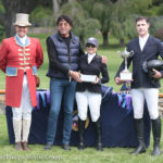 M. Michael Meller (second from left) along with Peter Lutz (right) presented Margie Engle (center) with the M. Michael Meller Style of Riding Award on Sunday at the American Gold Cup.